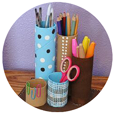 Recycled Cardboard Tube Desk Caddy