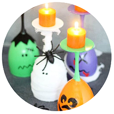 Halloween Wine Glass Candles