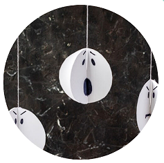 Twirling Paper Ghosts